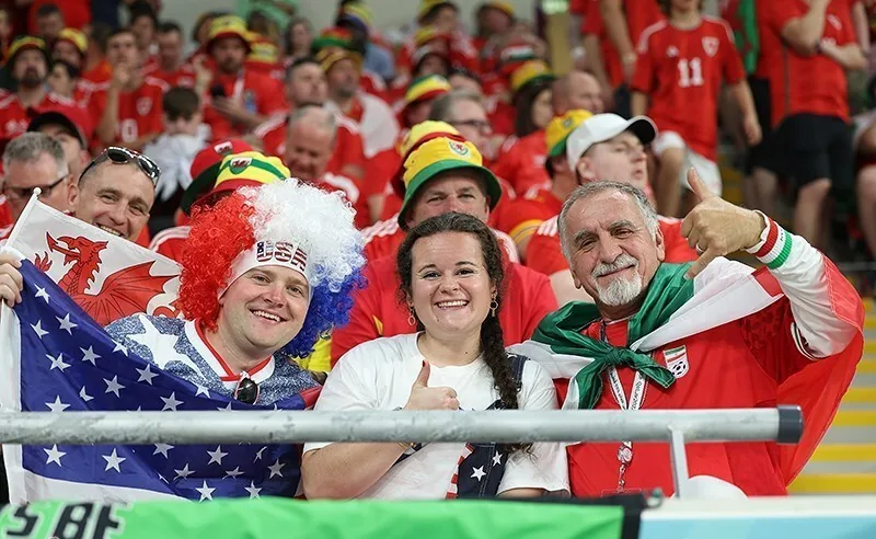 United States and Wales supporters at the 2022 FIFA World Cup