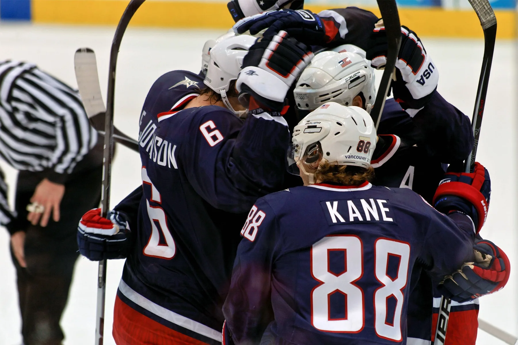 USA hockey team during Olympic rivalry match